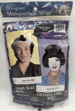 Vtg Rubie's Samurai Wig Costume Accessory Braid 1986 Halloween Costume